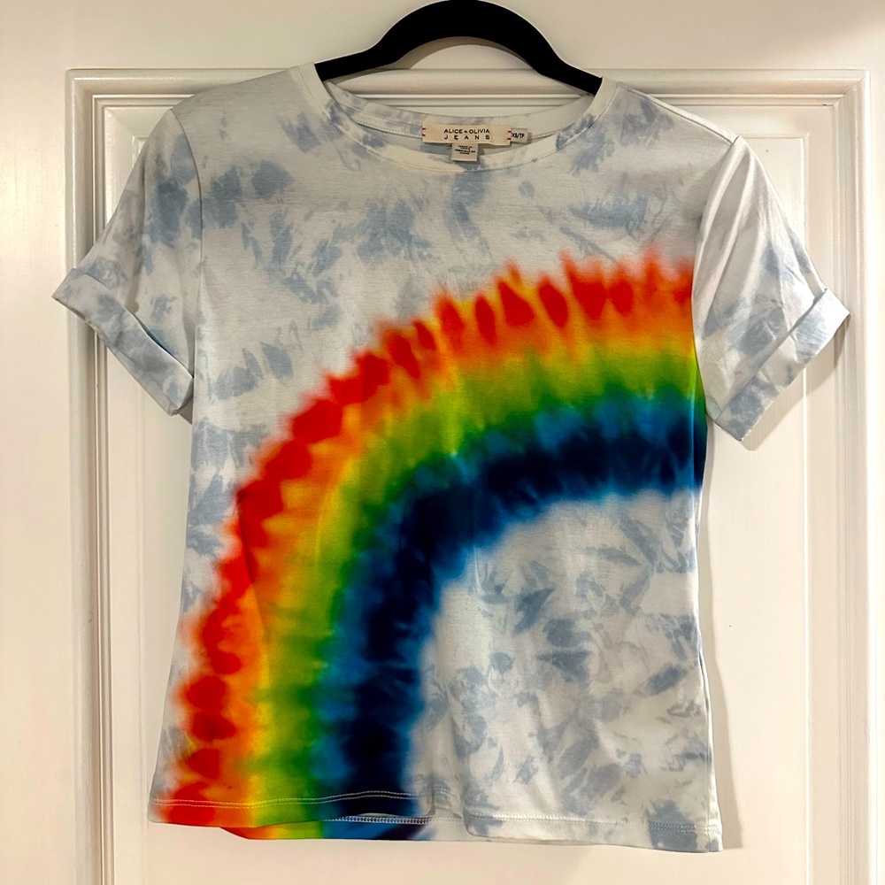 Alice + Olivia Rainbow 🌈 Tie Dye Tee Shirt